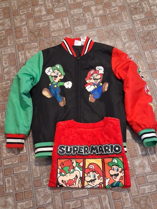 Nintendo Other - Kids Super Mario Colorblock Bomber Jacket & Tee Shirt Size 10-12